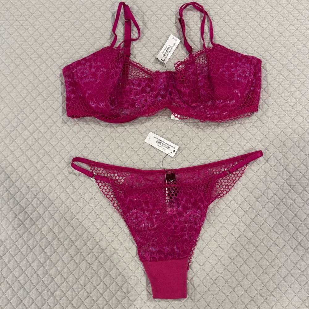Fuchsia Lace Adore Me Lingerie Set